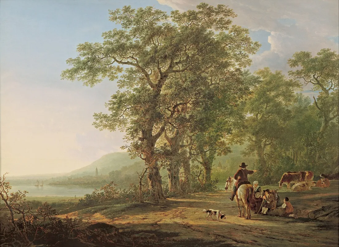 Figures In A Forest Landscape by Jacob van Strij - Canvas Print
