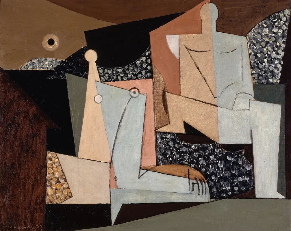Figures On A Beach by Louis Marcoussis - Canvas Print