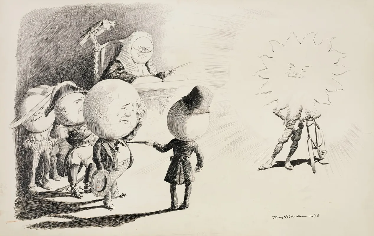Figures Representing The Planets Are In A Court Room Earth Is On Trial Accused By The Sun