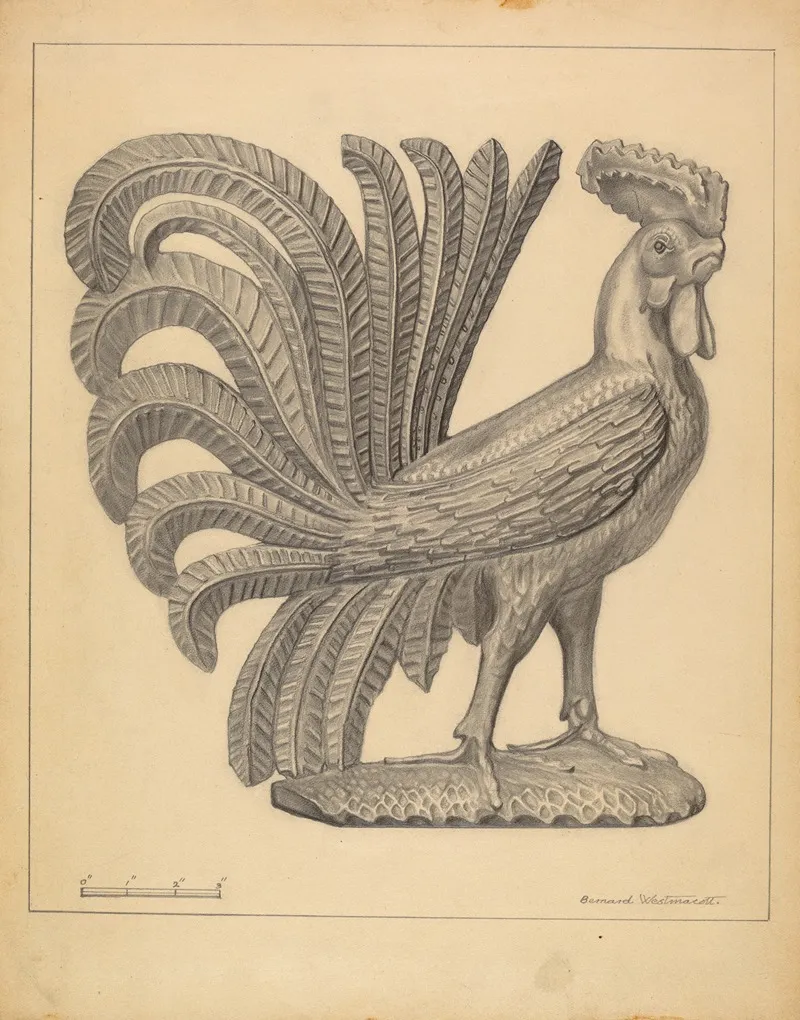 Figurine Cock by Bernard Westmacott - Canvas Print