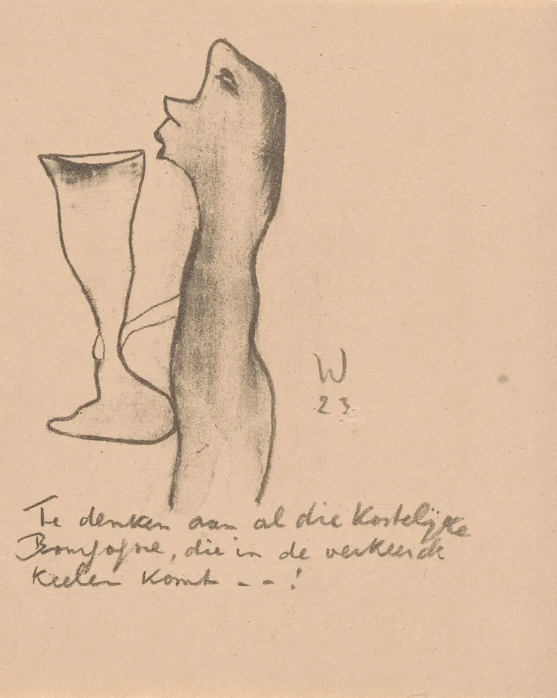 Figuur Met Groot Wijnglas