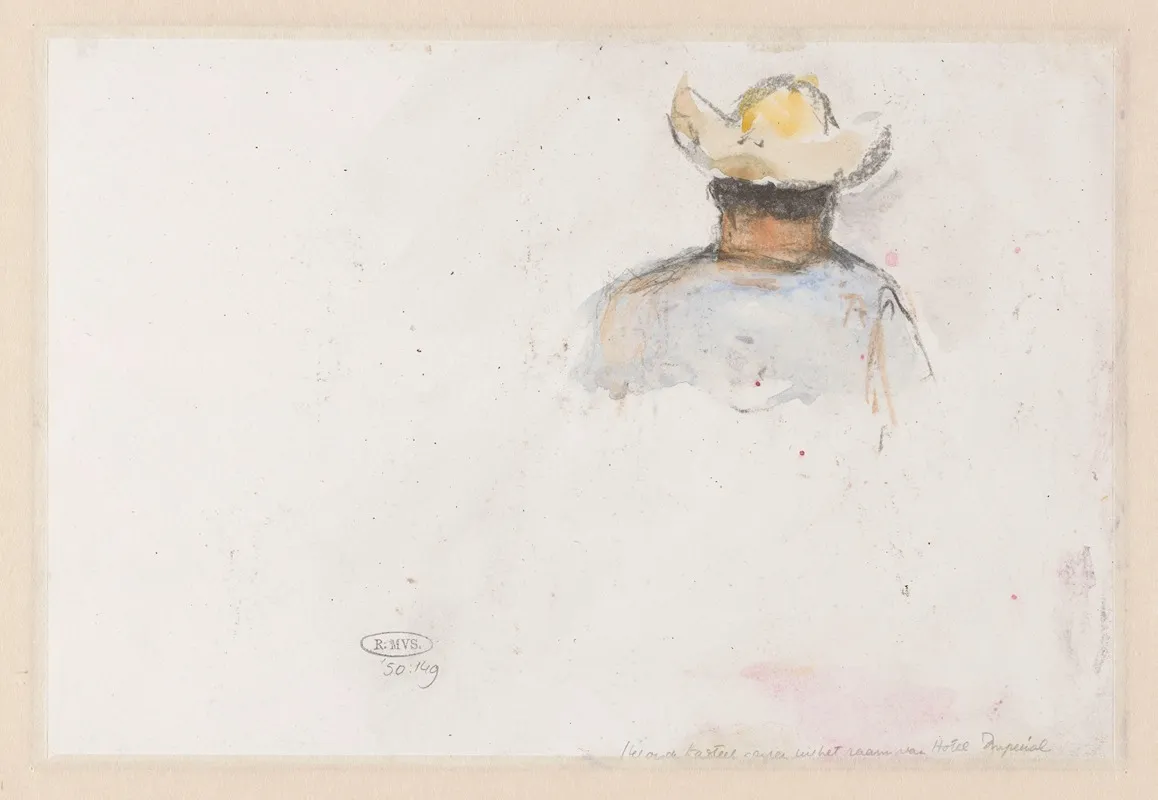 Figuurstudie Van Een Man Met Een Hoed by Carel Nicolaas Storm van 's-Gravesande - Canvas Print