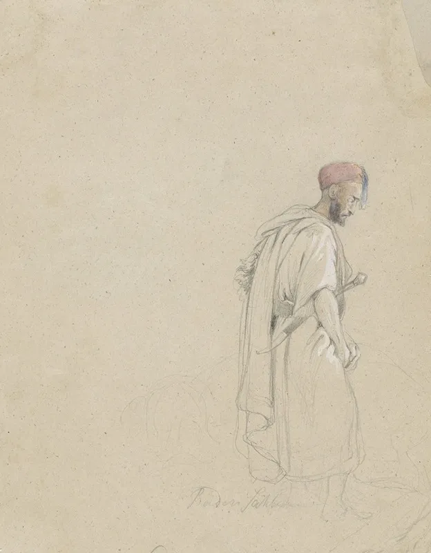 Figuurstudie Van Een Man Met Tulband En Zwaard