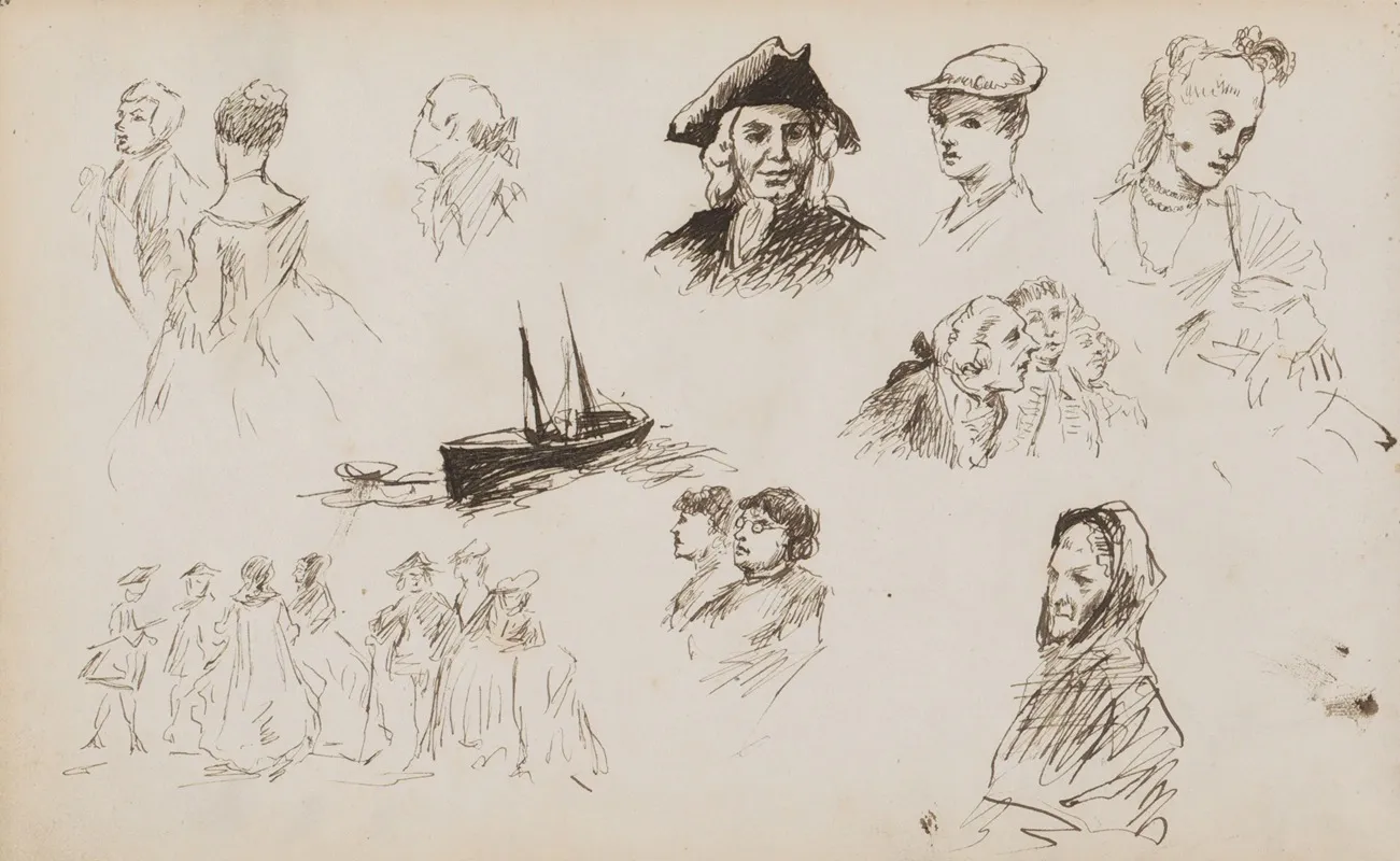 Figuurstudies En Een Zeilschip