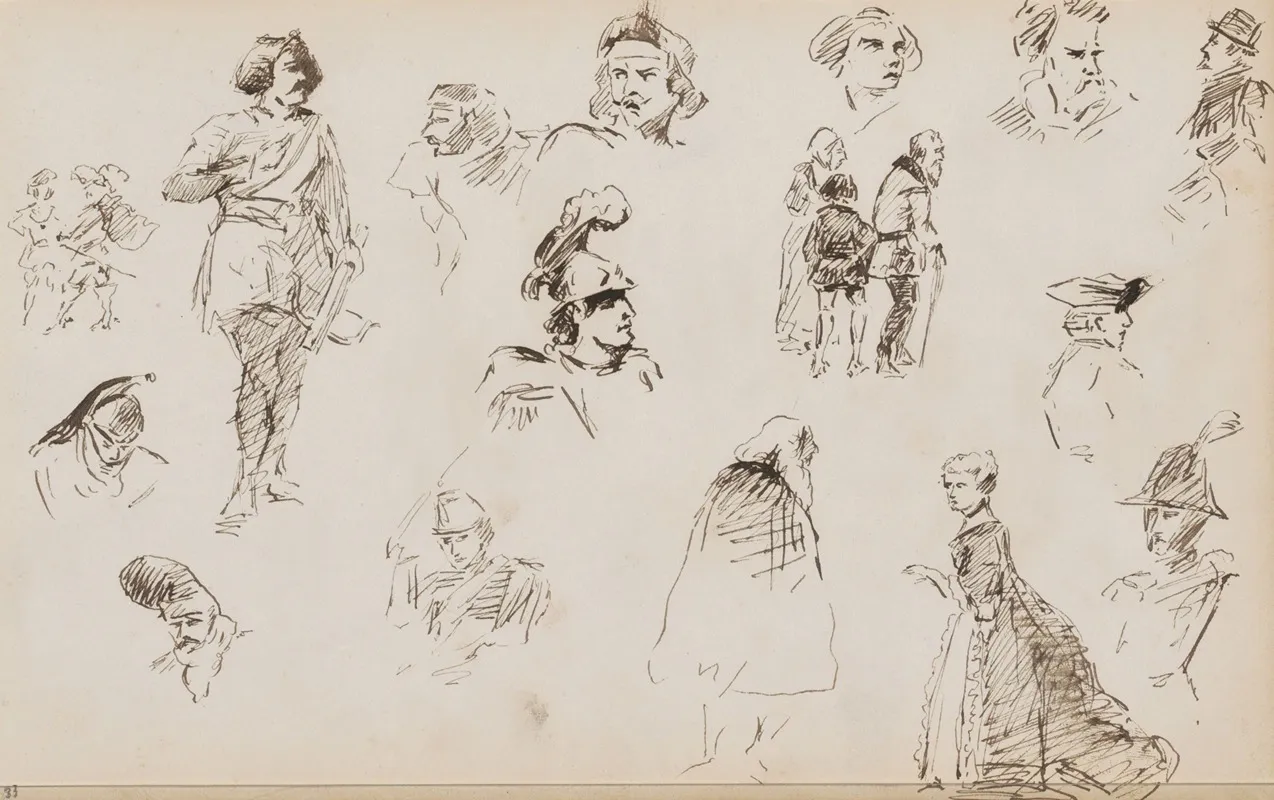 Figuurstudies Onder Andere Met Een Boogschutter