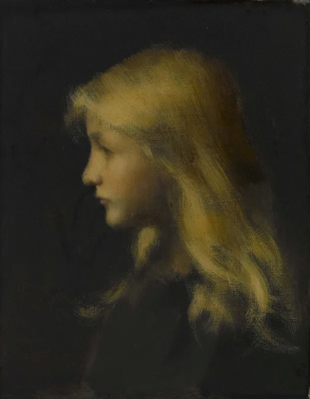 Fillette Blonde by Jean-Jacques Henner - Canvas Print