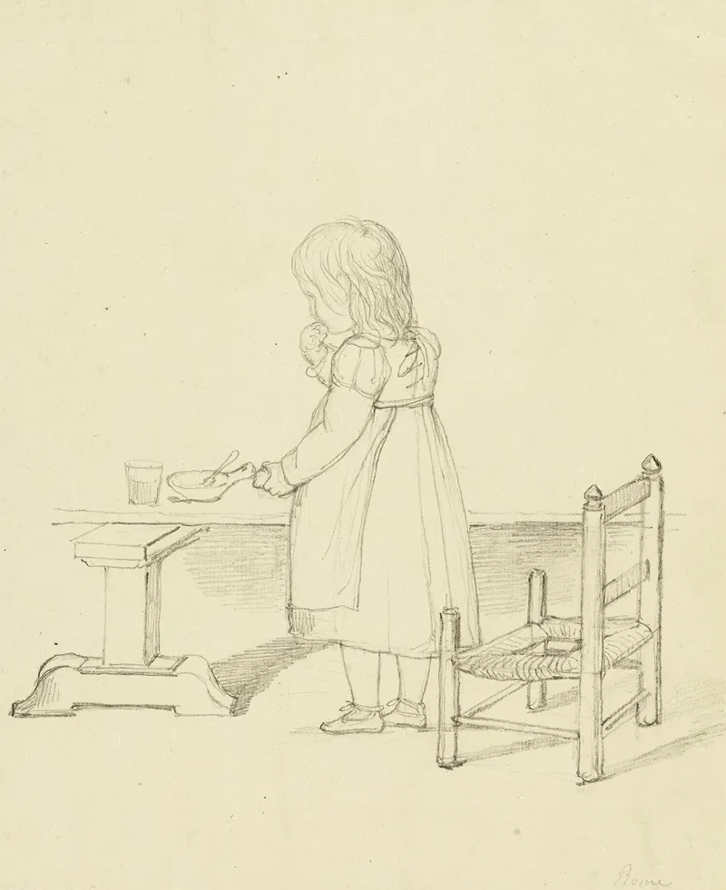 Fillette Prenant Son Repas