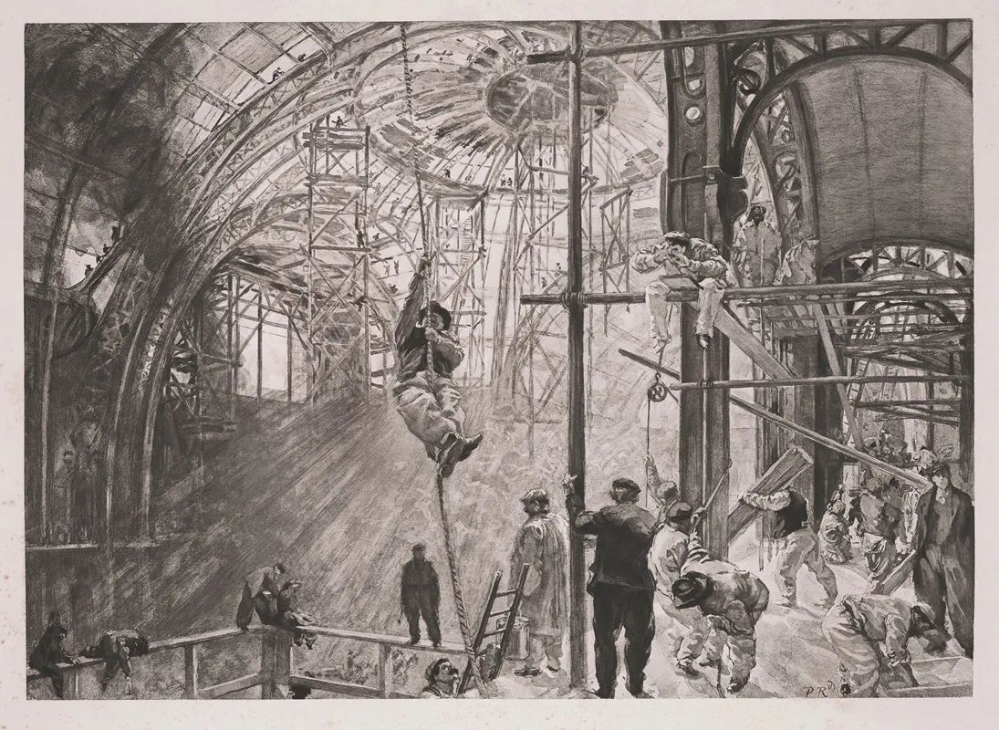 Fin Des Travaux Dans Le Grand Palais by Charles Paul Renouard - Canvas Print