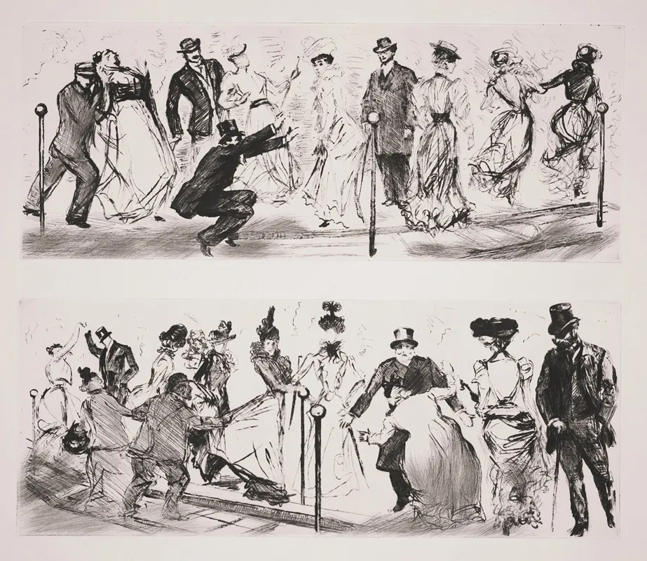 Fin Du Trottoir Roulant by Charles Paul Renouard - Canvas Print