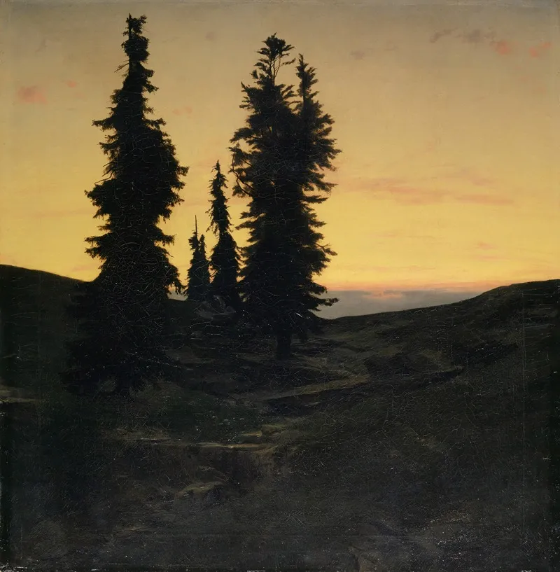 Fir Trees 2 by Arnold Böcklin - Canvas Print