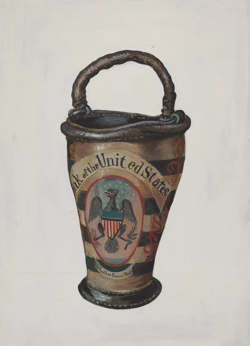 Fire Bucket 5 by Stewart Wheeler - Canvas Print