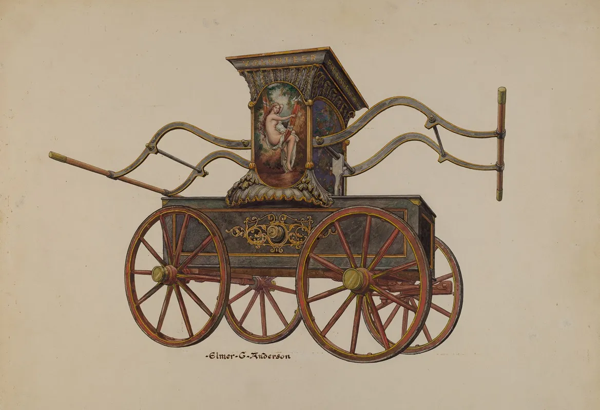 Fire Engine Pumper by Elmer G. Anderson - Canvas Print