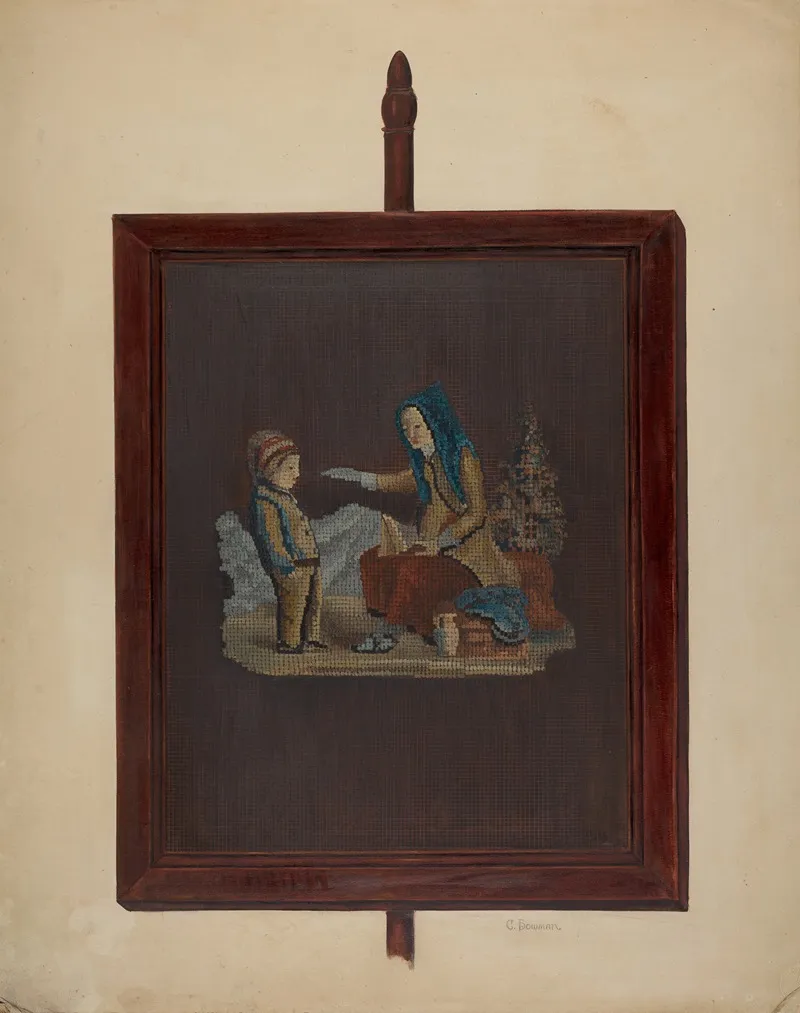 Fire Screen by Charles Bowman - Canvas Print