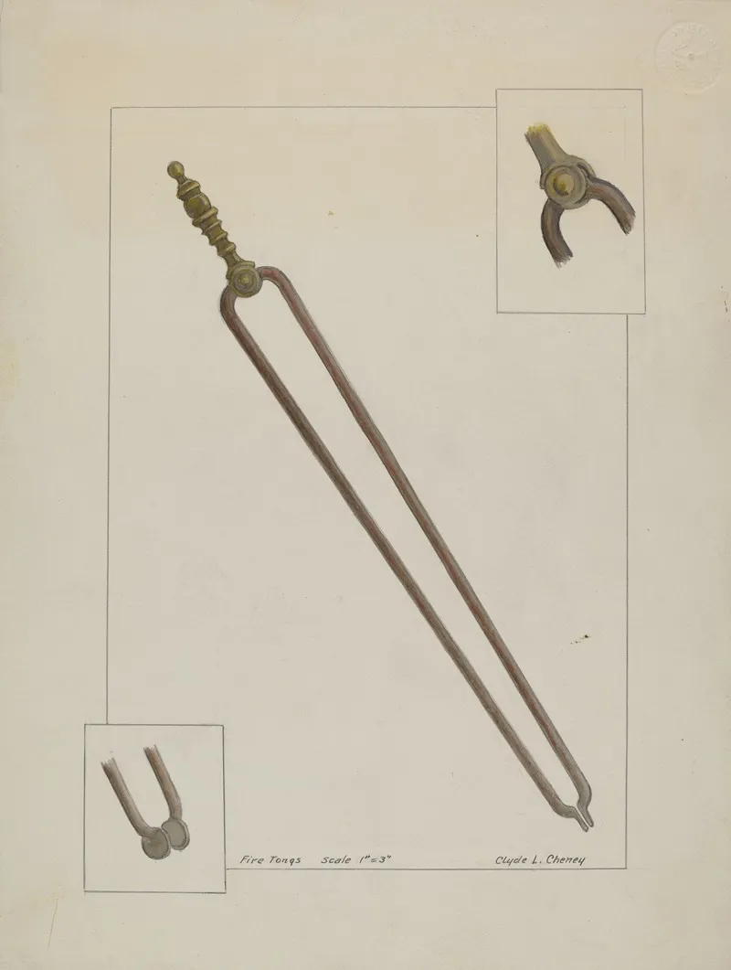 Fire Tongs by Clyde L. Cheney - Canvas Print