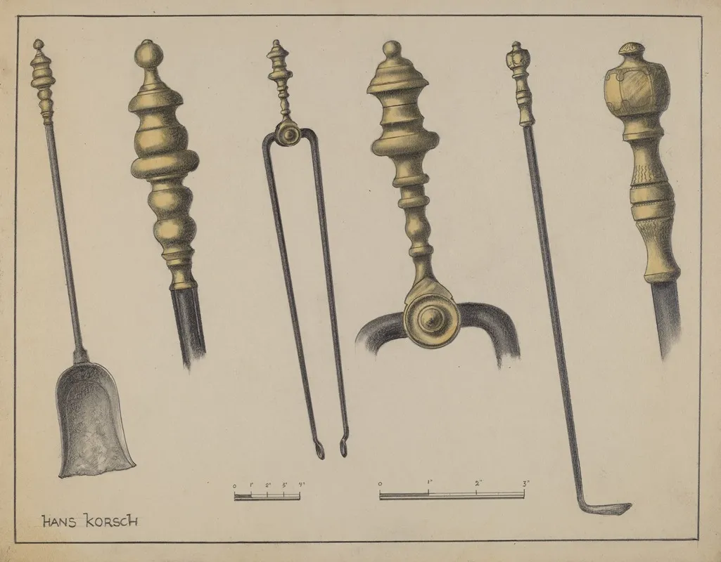 Fire Tools by Hans Korsch - Canvas Print