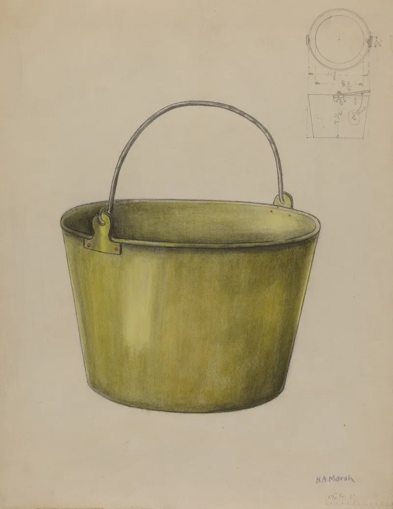 Fire Water Pail by Herbert Marsh - Canvas Print