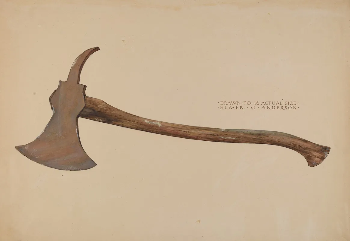 Firemans Axe by Elmer G. Anderson - Canvas Print