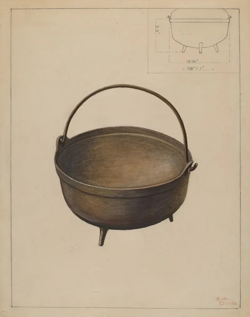 Fireplace Kettle 2 by Hugh Clarke - Canvas Print