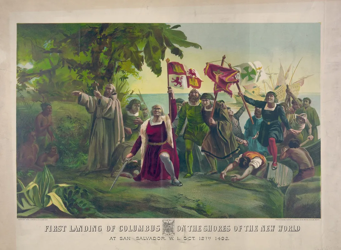 First Landing Of Columbus On The Shores Of The New World At San Salvador W I Oct 12th 1492