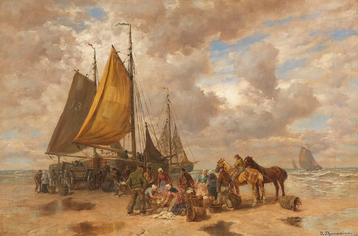 Fischer Am Meer by Désiré Thomassin - Canvas Print