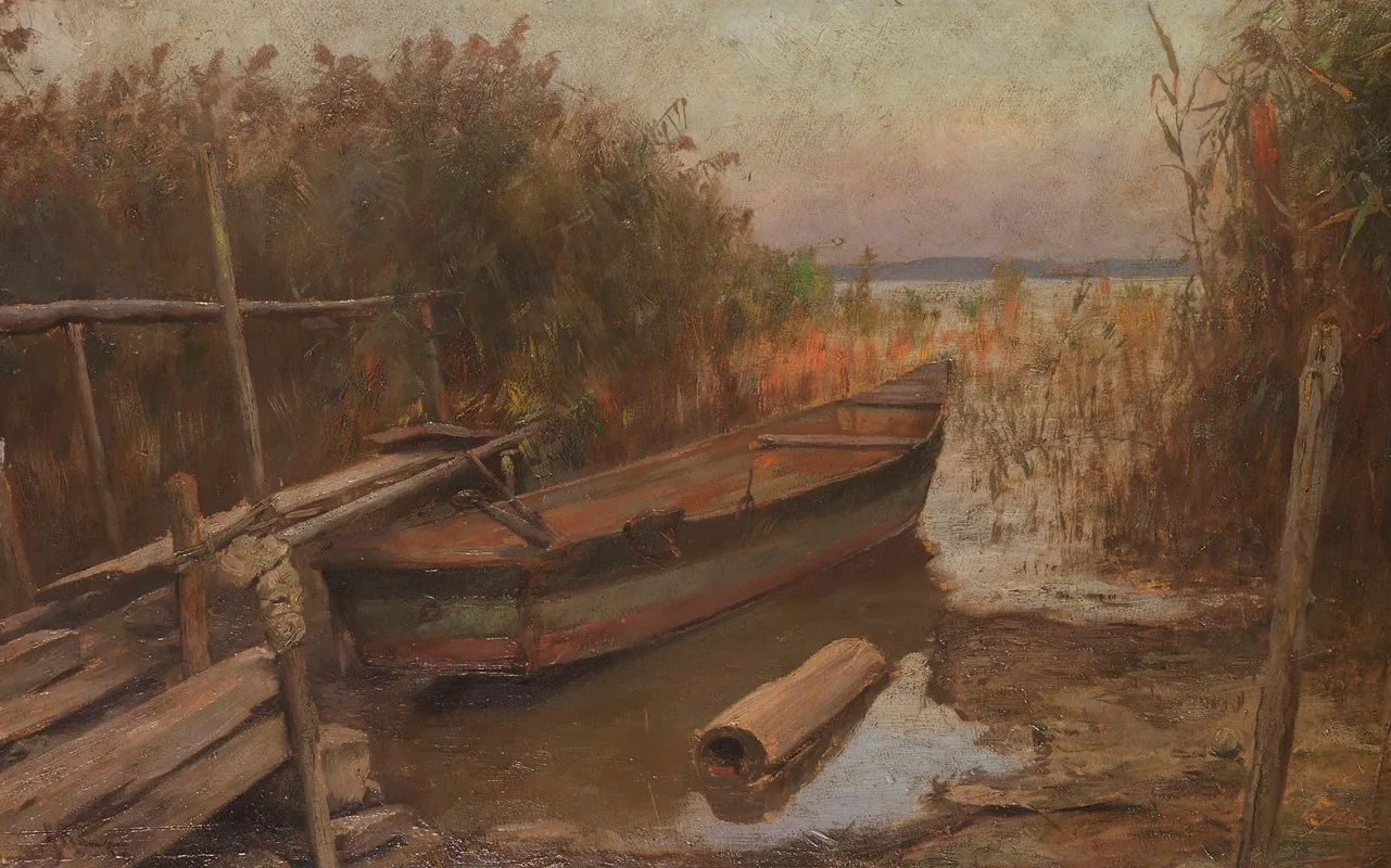 Fischerboot Im Schilf