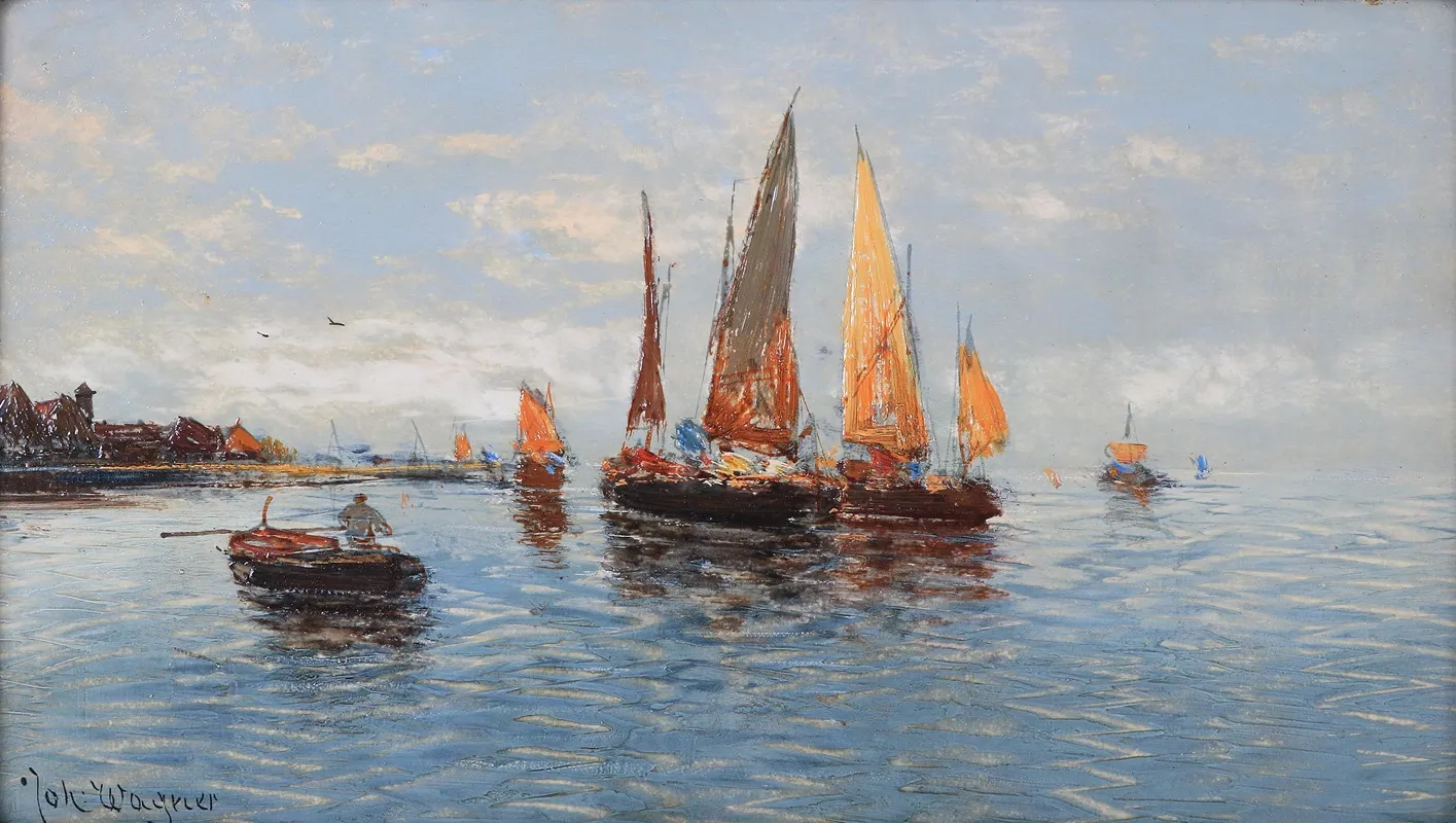 Fischerboote 2 by Hans Johann Wagner - Canvas Print