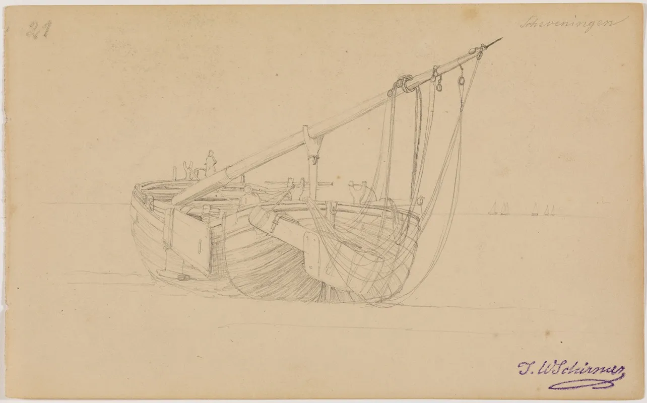Fischerkahn Am Strand Von Scheveningen Fol 21