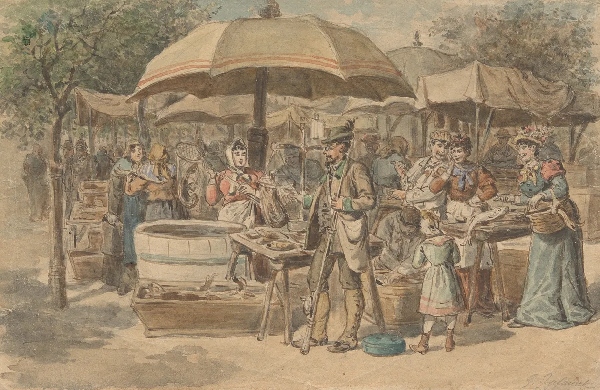 Fischverkaufsstande Auf Dem Markt