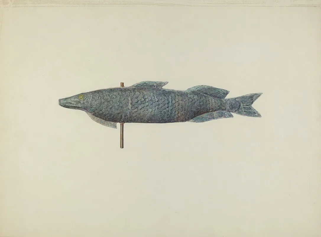 Fish Weather Vane 8 by Sadie Berman - Canvas Print