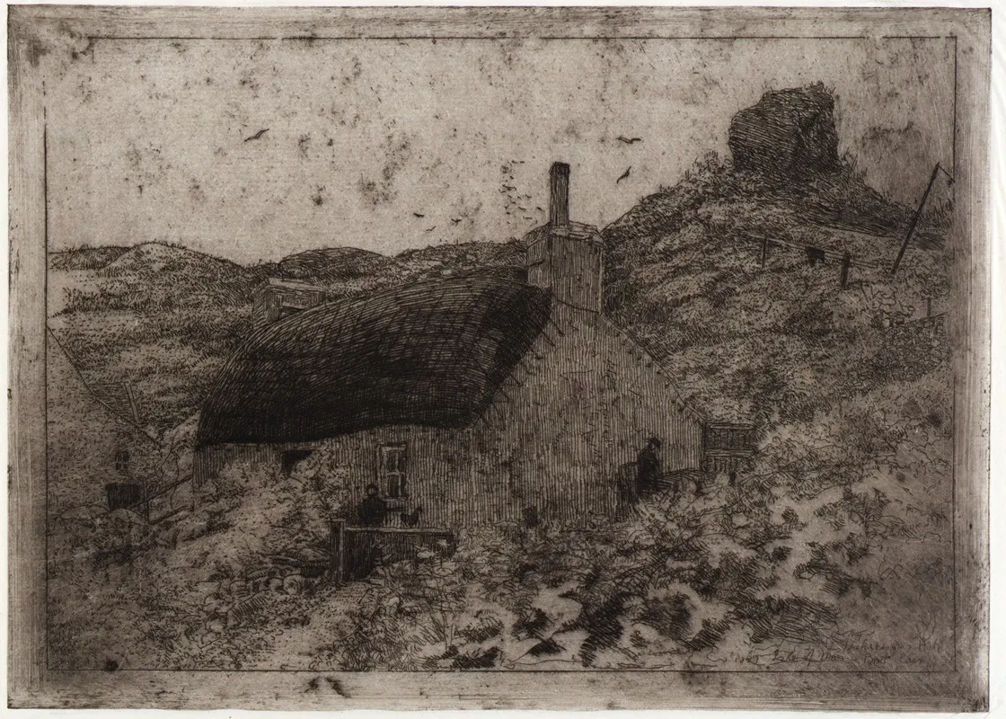 Fishermans Hut On The Hill Isle Of Man by Julian Alden Weir - Canvas Print