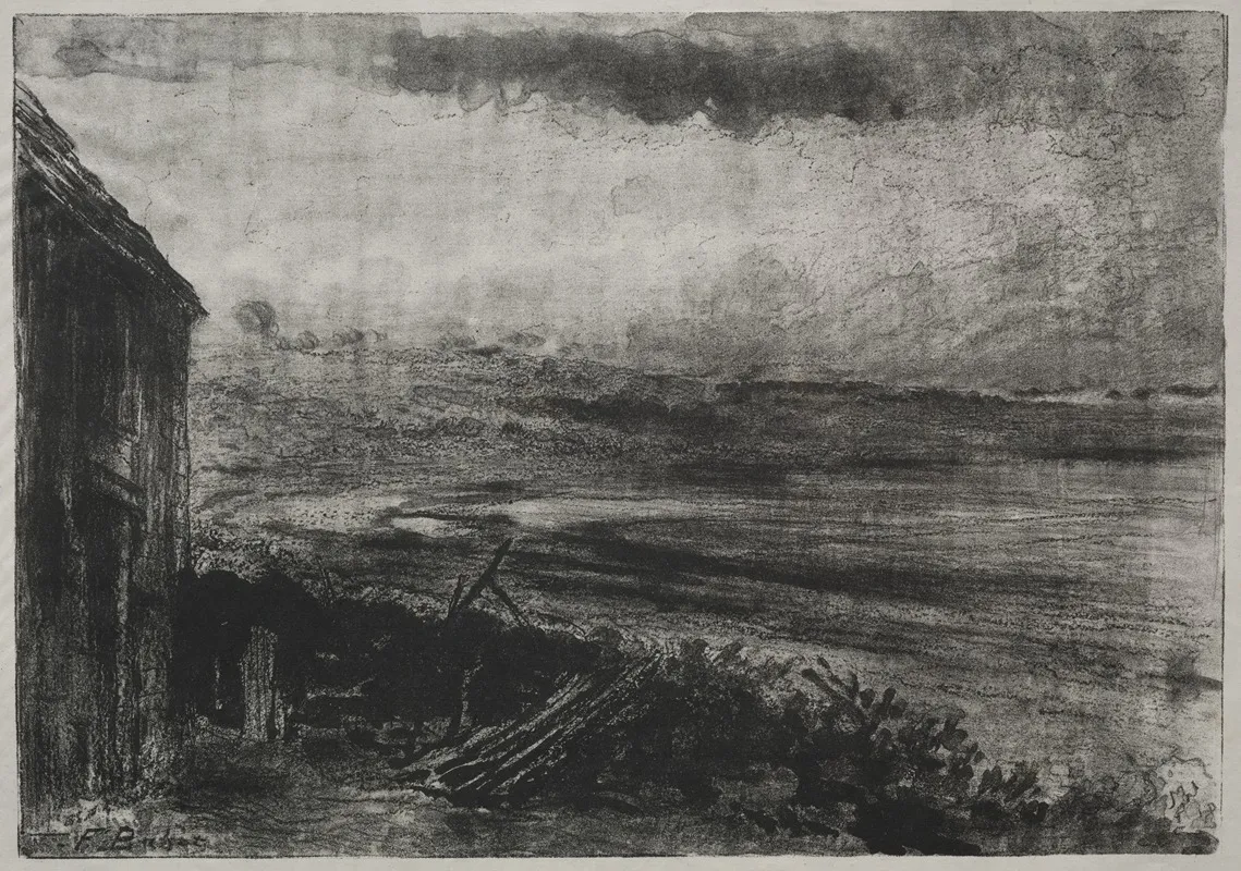 Fishermans Thatched Cottage by Félix Hilaire Buhot - Canvas Print