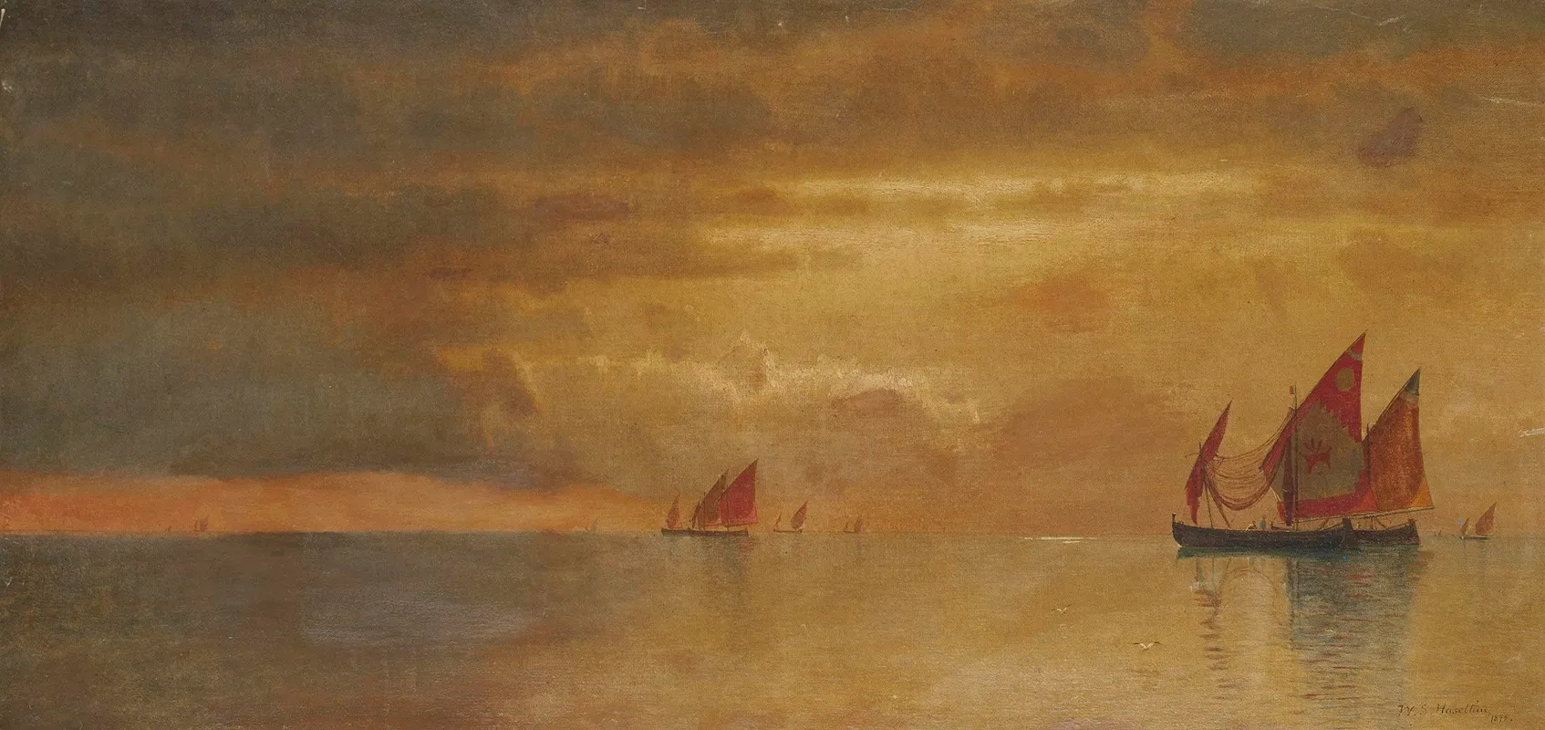 Fishermen On The Venetian Lagoon by William Stanley Haseltine - Canvas Print