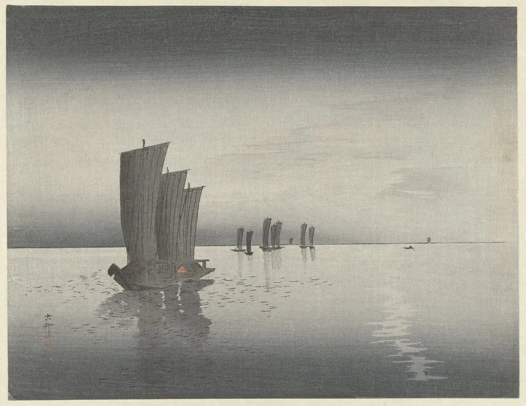 Fishing Boats 3 by Ohara Koson - Canvas Print