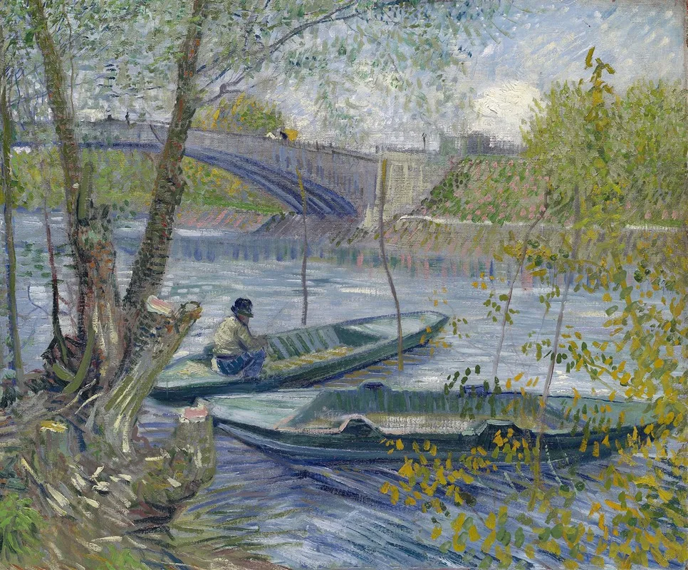 Fishing In Spring The Pont De Clichy Asnieres