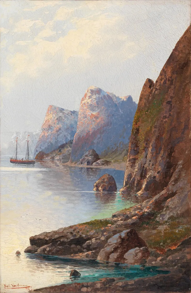 Fjordlanschaft by Karl Kaufmann - Canvas Print