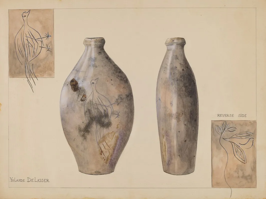 Flask 52 by Yolande Delasser - Canvas Print