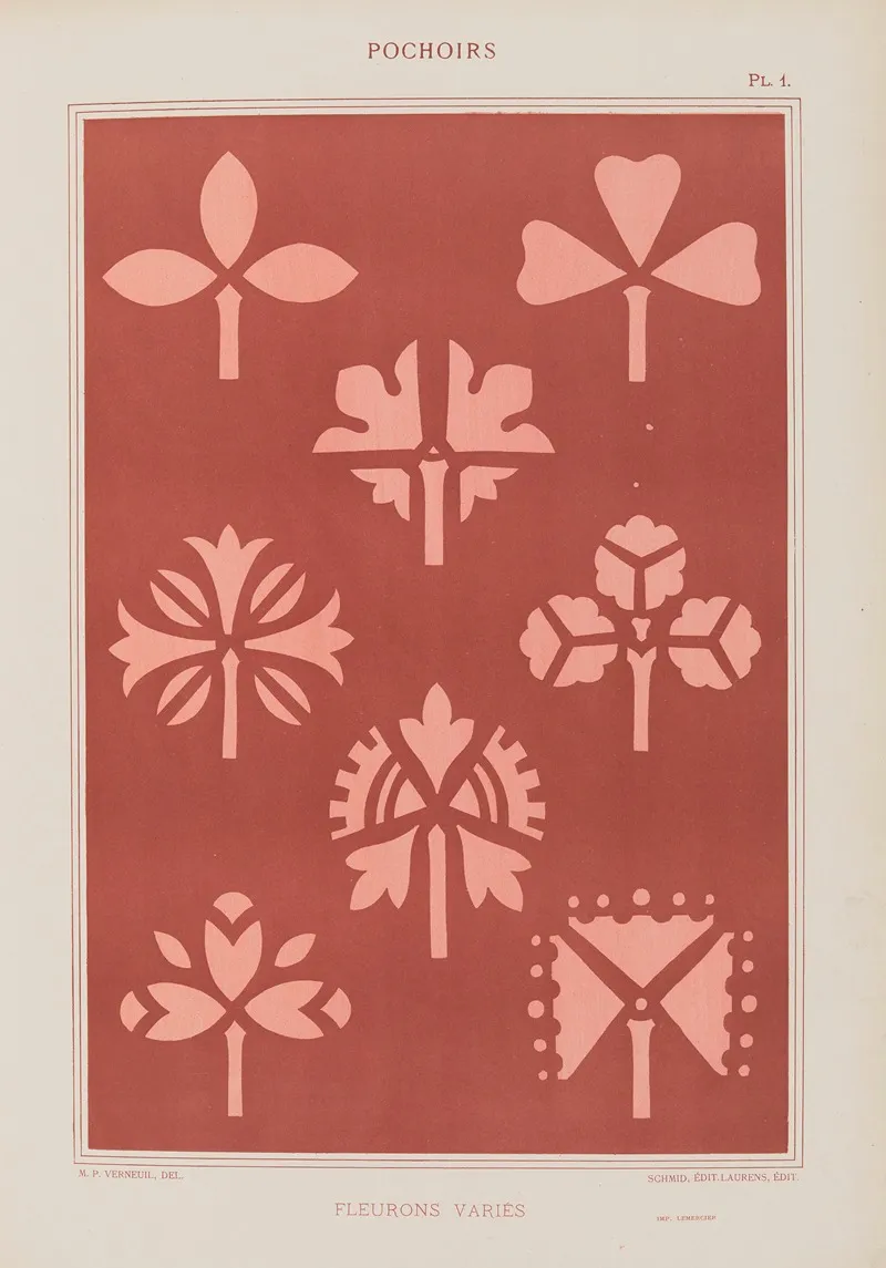 Fleurons Varies by Maurice Pillard Verneuil - Canvas Print