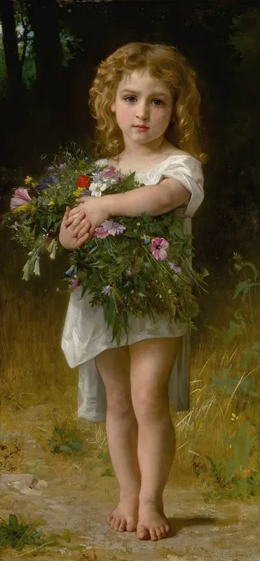 Fleurs De Printemps by William Bouguereau - Canvas Print