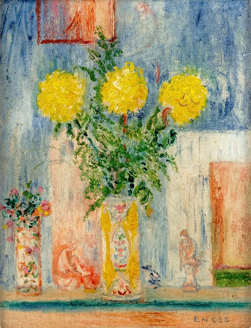 Fleurs Jaunes by James Ensor - Canvas Print
