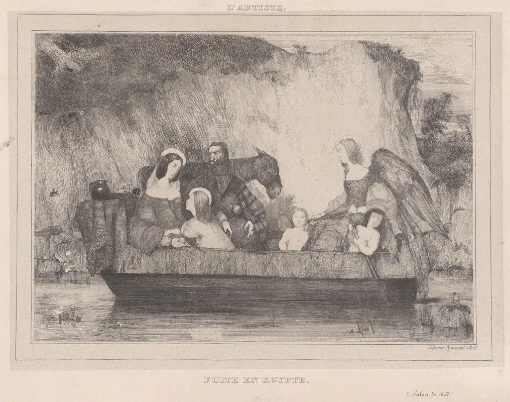 Flight From Egypt From Lartiste by Celestin Nanteuil - Canvas Print