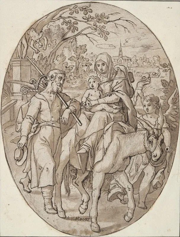 Flight Into Egypt 11 by Adam van Noort - Canvas Print