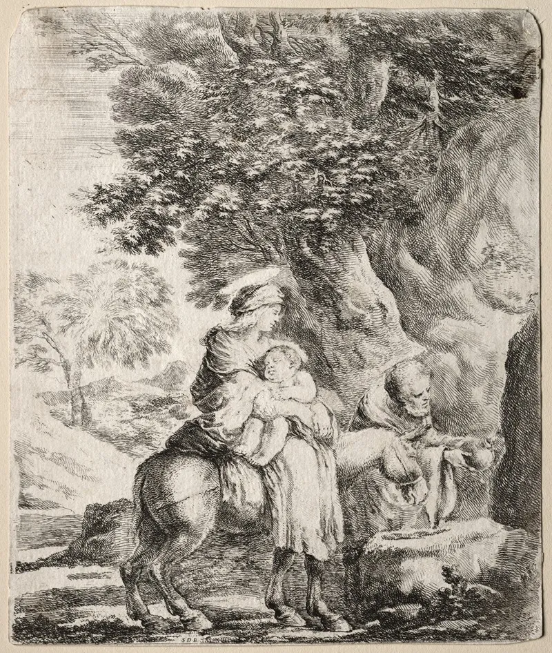 Flight Into Egypt 18 by Stefano Della Bella - Canvas Print