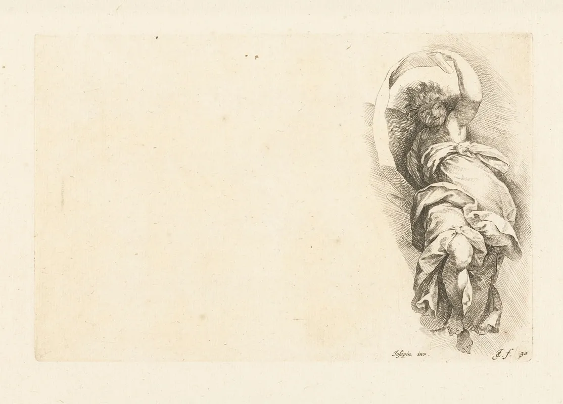 Floating Angel With Banner by Jan de Bisschop - Canvas Print