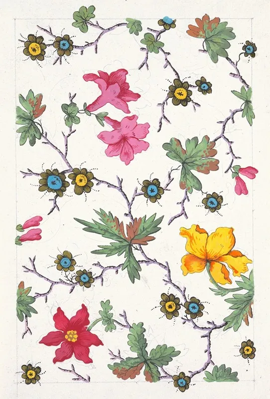 Floral Design For Printed Textile Pl Xvi