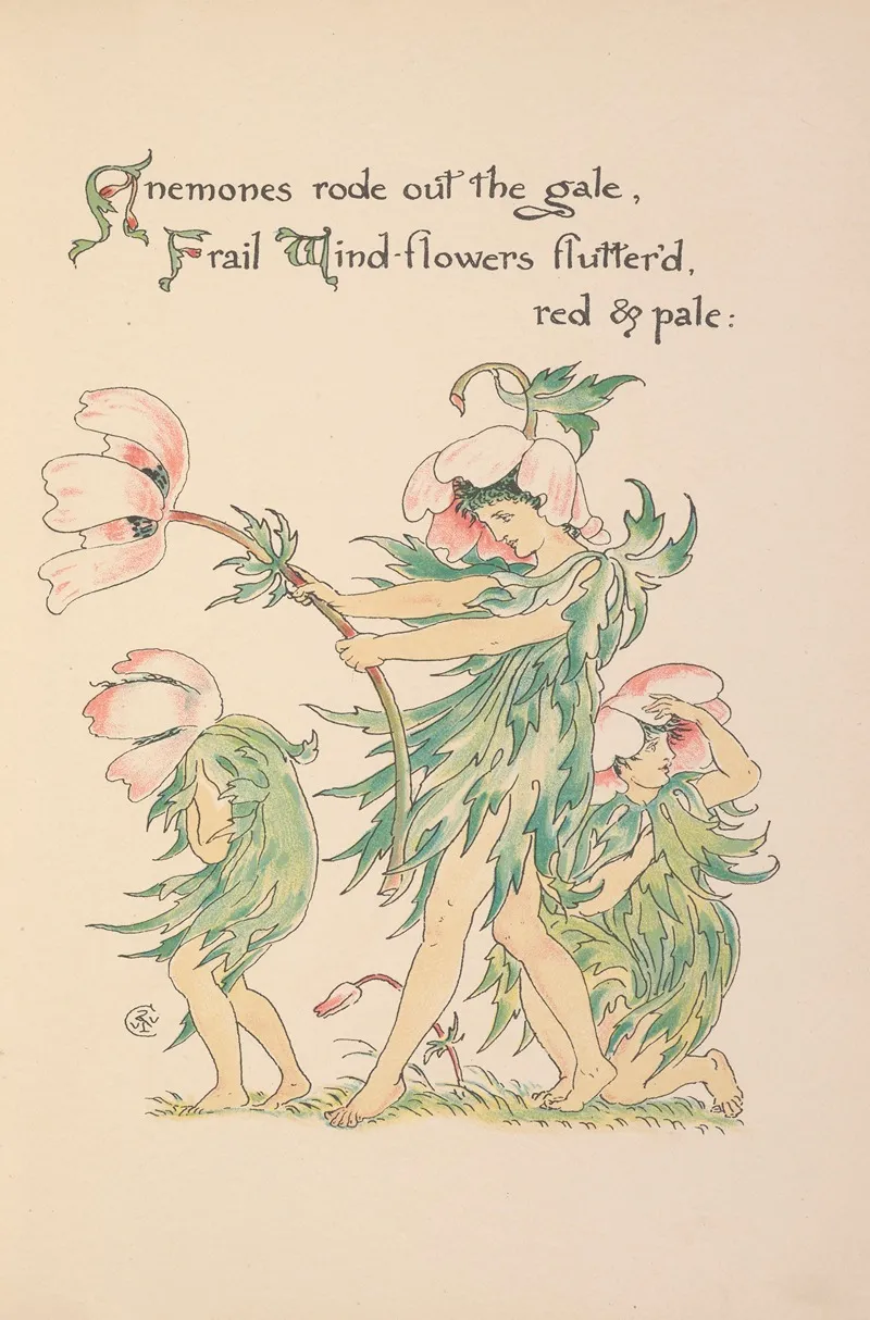 Floras Feast A Masque Of Flowers Pl 07 by Walter Crane - Canvas Print