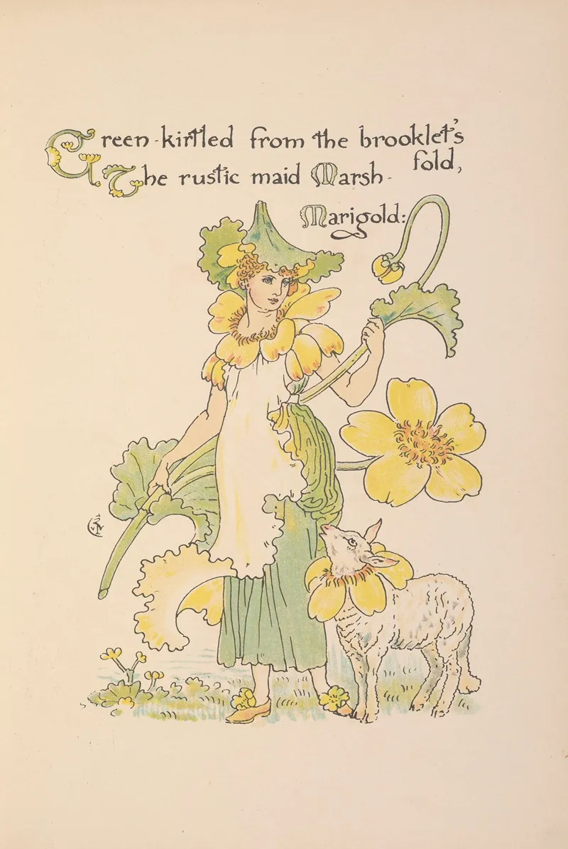 Floras Feast A Masque Of Flowers Pl 09 by Walter Crane - Canvas Print