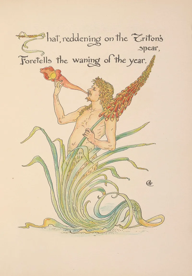 Floras Feast A Masque Of Flowers Pl 33 by Walter Crane - Canvas Print