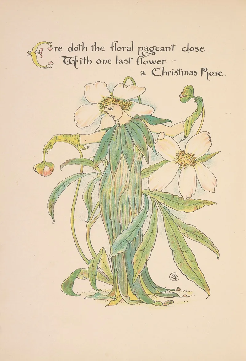 Floras Feast A Masque Of Flowers Pl 36 by Walter Crane - Canvas Print