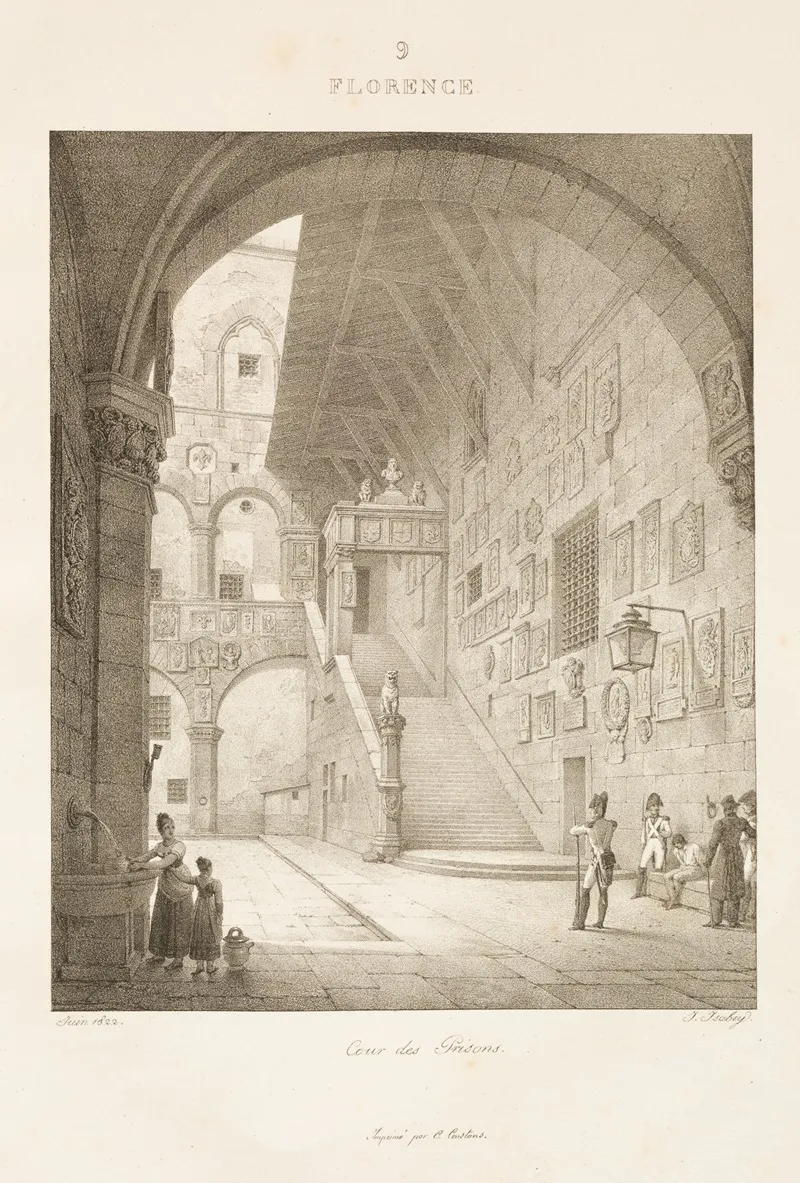 Florence 9 by Jean-Baptiste Isabey - Canvas Print