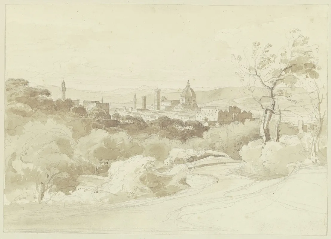 Florenz Blick Von S Miniato Auf Die Stadt by Ernst Fries - Canvas Print
